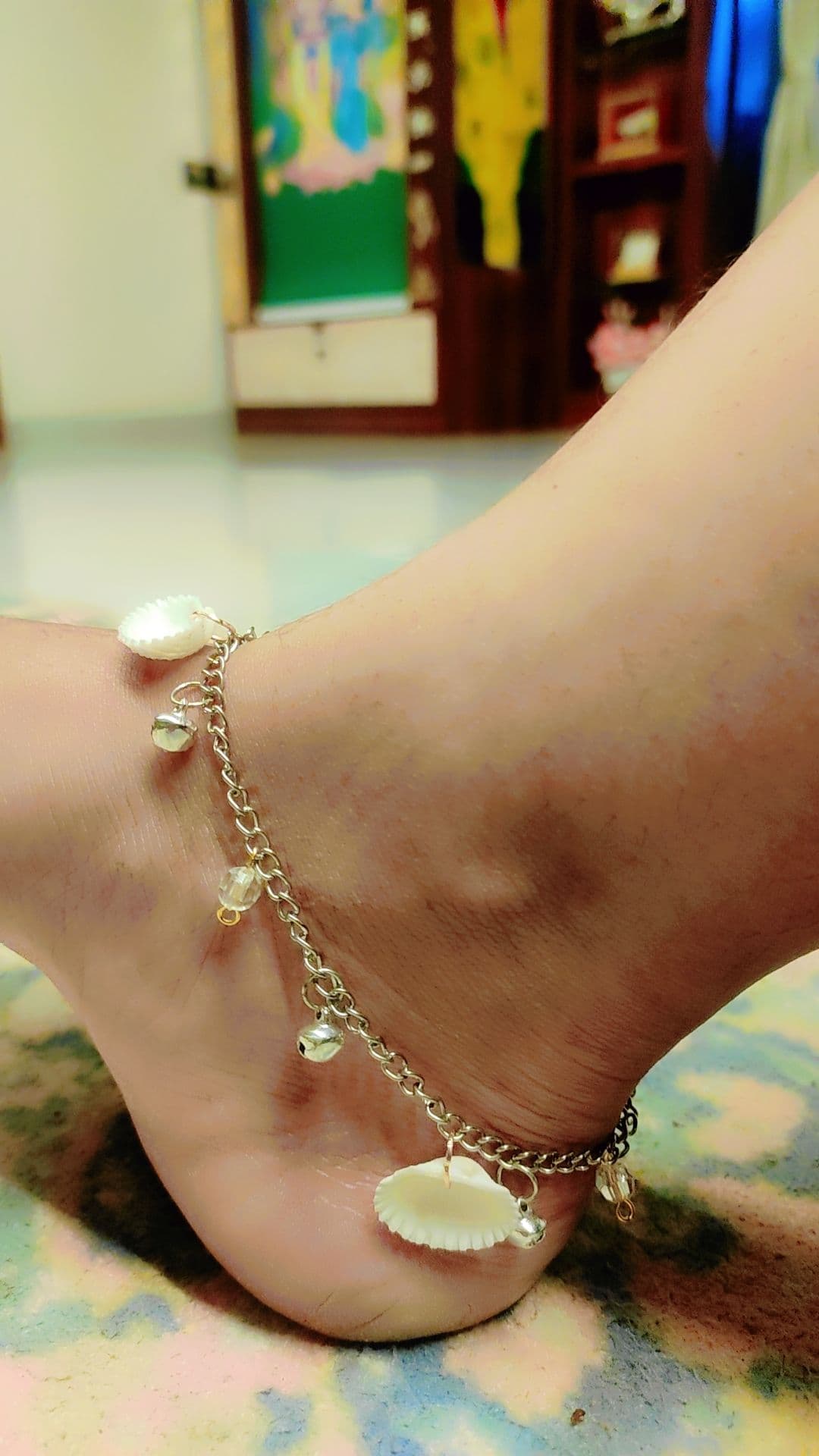 Red Beaded Silk Bangles (Set of 3)