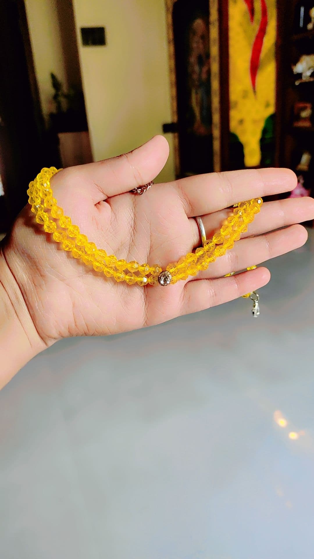 Yellow Crystal Bead Bracelet
