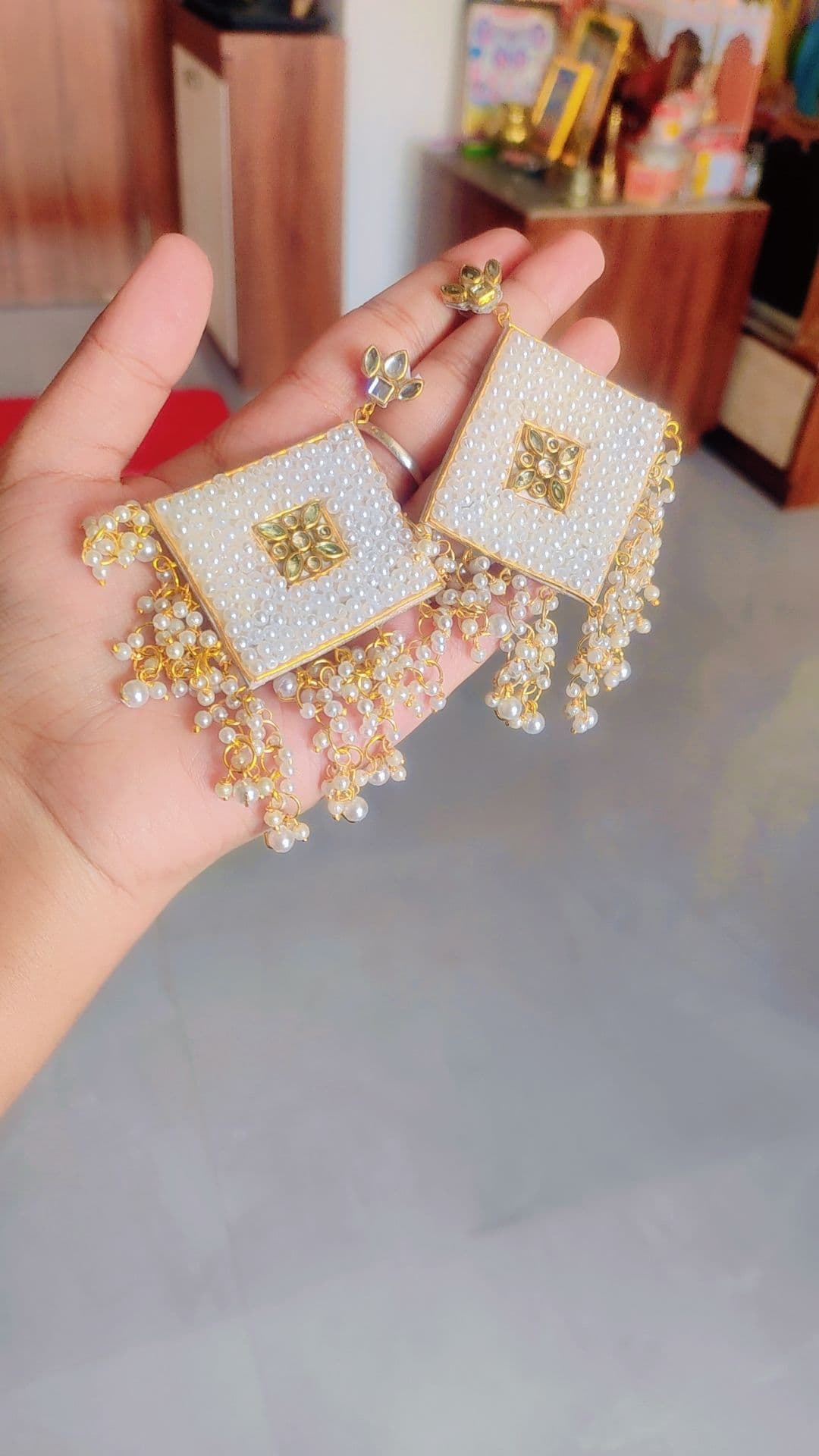 Pearl Kundan Earrings